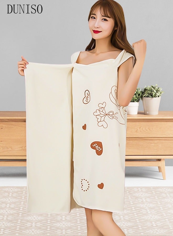 DUNISO Wearable Bath Towel,Women's Soft & Comfortable Body Wrap Button Design,Super Absorbent Water to Quick Drying Body Spring Summer Bath Towel for Women  - Image 3