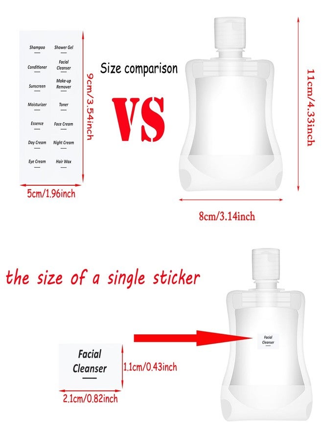 ONLYKXY 140pcs White Bathroom Beauty Organization Labels Refillable Bottle Stickers Skin Care Product Sub-Bottling Label Shampoo Body wash Dispenser Sticker,Cream Toner Makeup Label (0.8inch) - Image 2