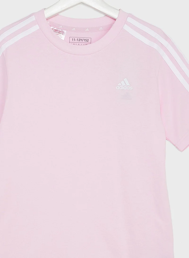 Adidas Essentials 3-Stripes Cotton T-Shirt
