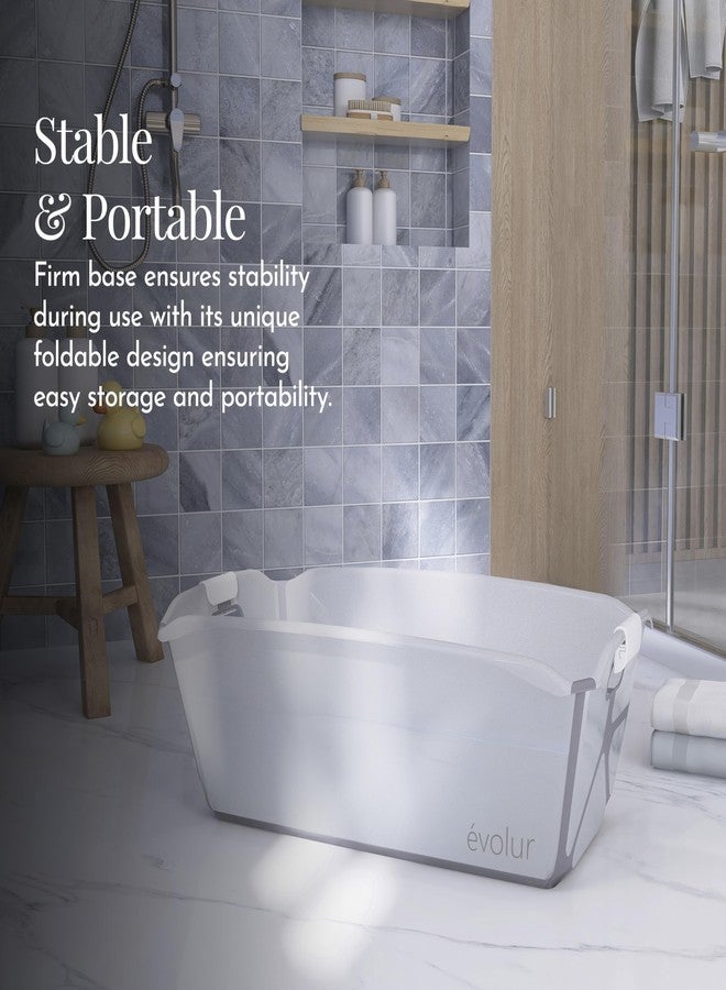 Evolur Supple Baby Spa Bath Tub - Foldable Portable Bathtub with Transparent Safety View for Newborns & Infants, Compact Travel Baby Bath Essentials - Image 4