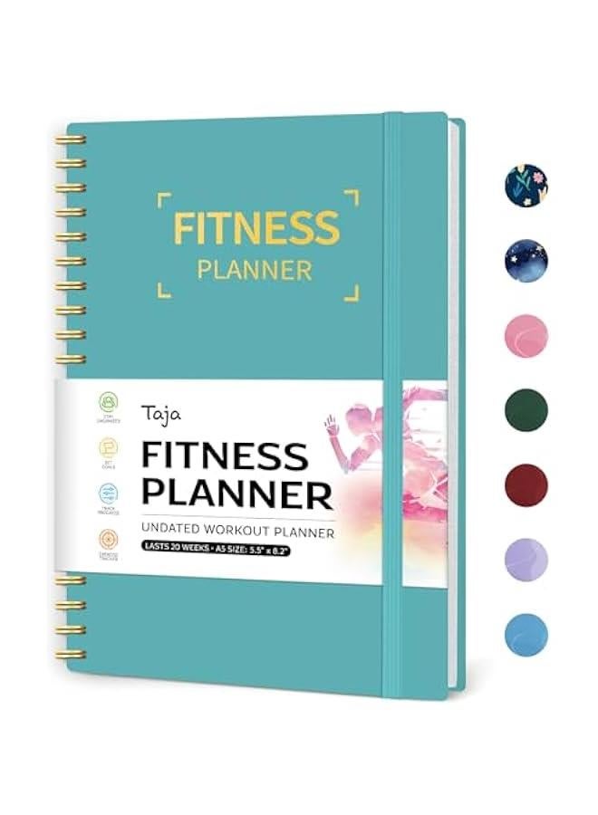 Arabest Fitness Workout Journal for Women & Men, A5(5.5 x 8.2) Workout Log Book Planner for Tracking, Progress, and Achieving Your Wellness Goals-Blue - Image 1