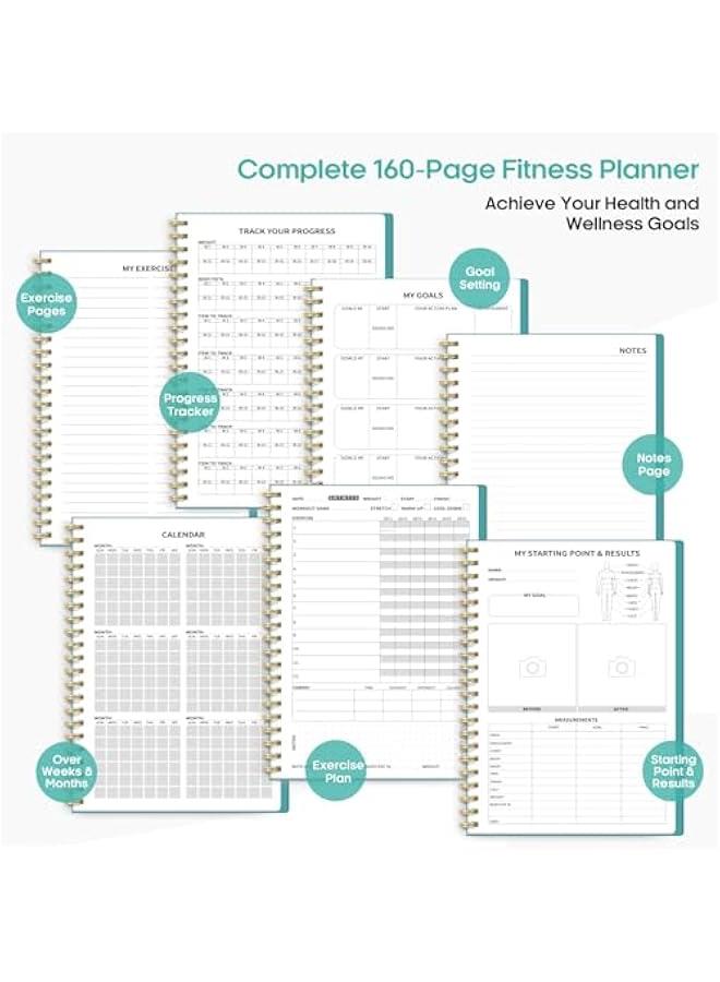 Arabest Fitness Workout Journal for Women & Men, A5(5.5 x 8.2) Workout Log Book Planner for Tracking, Progress, and Achieving Your Wellness Goals-Blue - Image 5