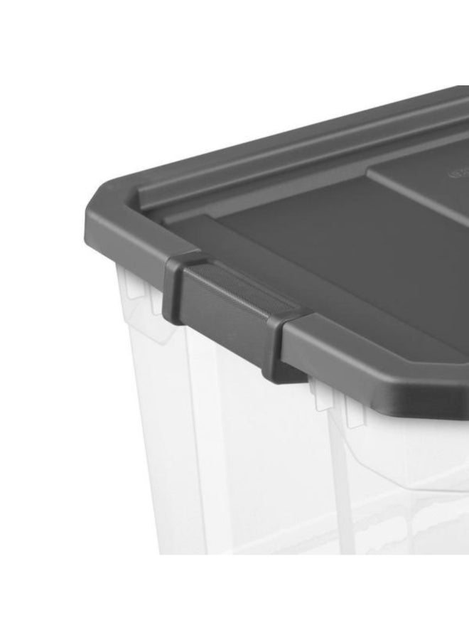 ستيريليت صندوق تخزين بإغلاق محكم خالٍ من البيسفينول ايه بتصميم متين شفاف ورمادي مسطح 71.9 لتر 14763V06 - Image 3