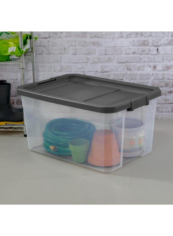 ستيريليت صندوق تخزين بإغلاق محكم خالٍ من البيسفينول ايه بتصميم متين شفاف ورمادي مسطح 71.9 لتر 14763V06 - Image 4