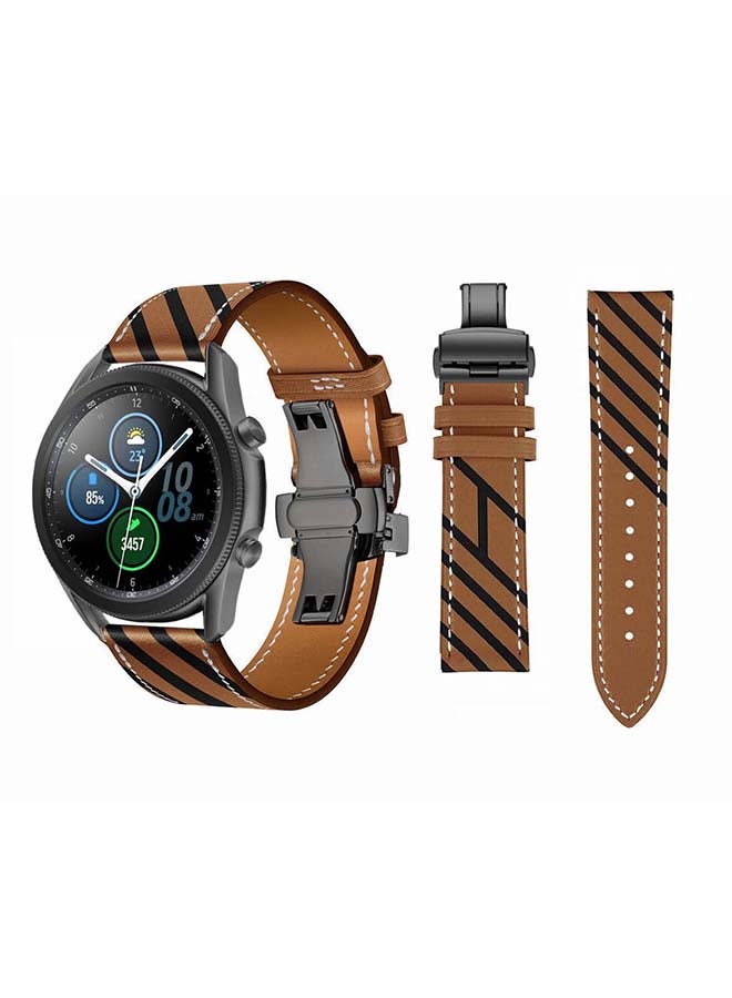 Perfii Genuine Leather Replacement Band for Samsung Galaxy Watch3 45mm Multicolour - Image 1