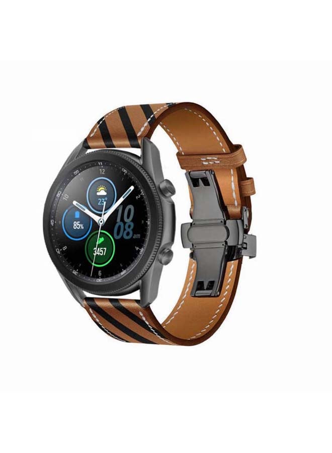 Perfii Genuine Leather Replacement Band for Samsung Galaxy Watch3 45mm Multicolour - Image 2