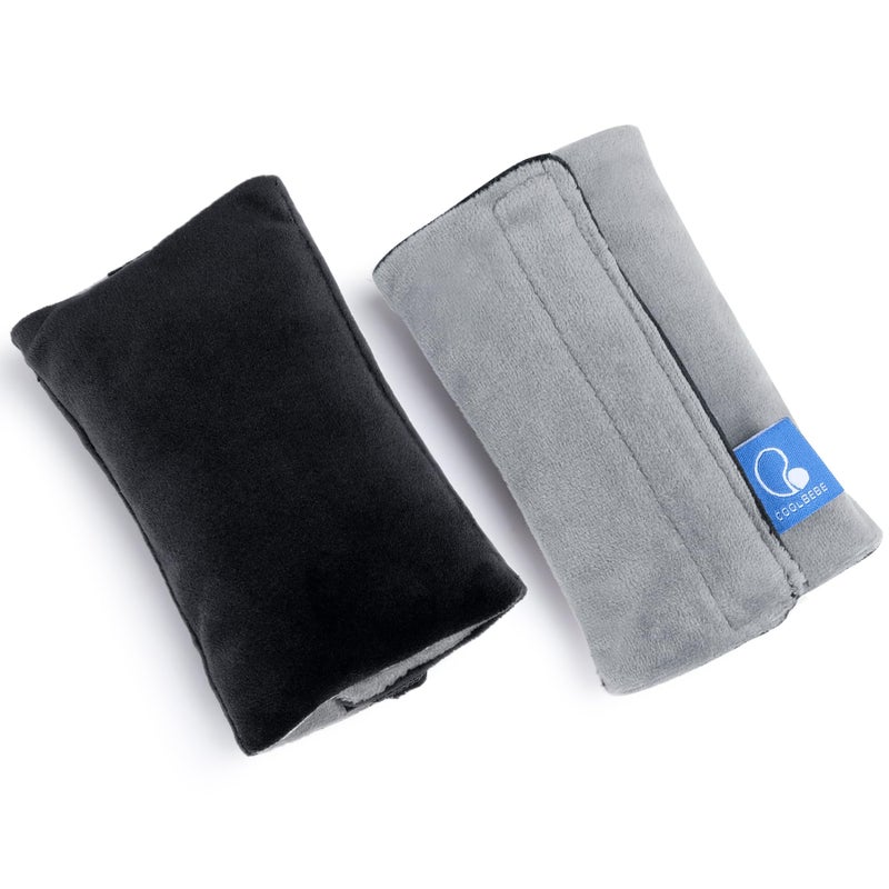 COOLBEBE Car Seat Straps Shoulder Pads for Baby Kids Super Soft Seat Belt Covers for All Car SeatsPushchairStrollerHigh ChairBlackGrey