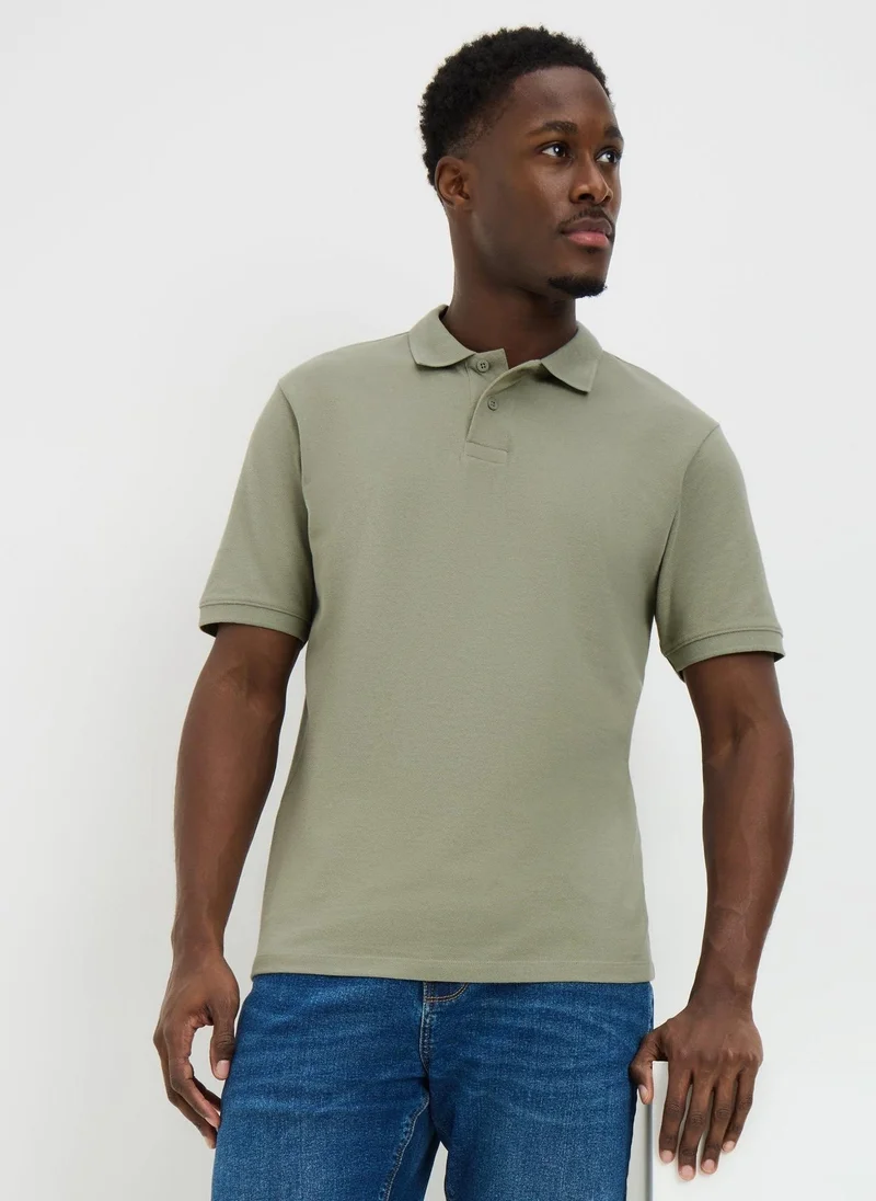 ماتلان Khaki Solid Polo Top