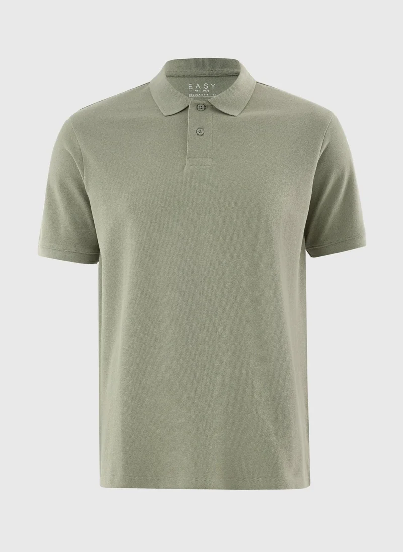 Matalan Khaki Khaki Solid Polo Top for Men | Best Price UAE