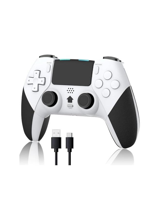 PROMASS Wireless Pro Controller, Game Controller Compatible with Playstation 4/Slim/Pro/PC,Built-in 800mAh Rechargeable Battery/Responsive Joystick and Buttons/Audio/Turbo (White & Black)  - Image 1