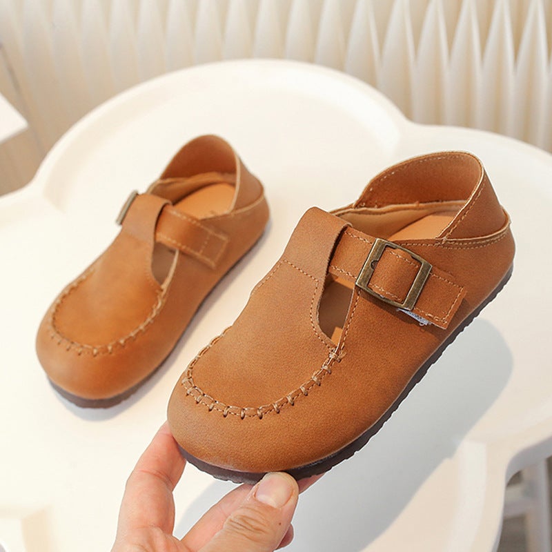 Boys' Leather Shoes 2025 New Girls' Shoes Stylist Birkenth Shoes Children'S Shoes - Image 1