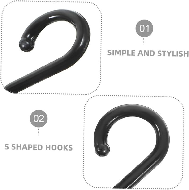 خطافات بلاستيكية سوداء ثقيلة 200 قطعة منظف تعليق متعدد الأغراض للمنزل والمتاجر الكبيرة والمساحات الخارجية توفير المساحة وسهلة التركيب - Image 4