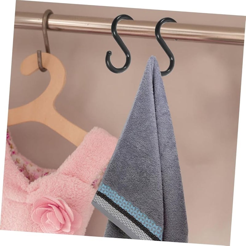 خطافات بلاستيكية سوداء ثقيلة 200 قطعة منظف تعليق متعدد الأغراض للمنزل والمتاجر الكبيرة والمساحات الخارجية توفير المساحة وسهلة التركيب - Image 5