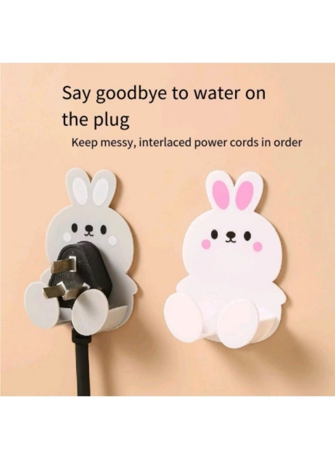 2Pcs Cartoon Sticky Plug Hook Socket Hook Power Cord Plug Storage Rack - Image 3
