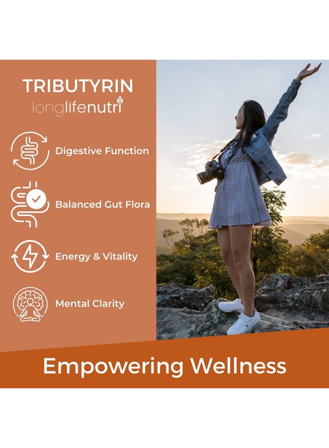 LongLifeNutri BioGutyrin - Tributyrin 500mg, Postbiotic Supplement for Gut Function & Nutrient Absorption, 120 Vegetarian Capsules, Butyric Acid for Butyrate Production, 4-Month Supply, GMP Certified, Made in USA - Image 4
