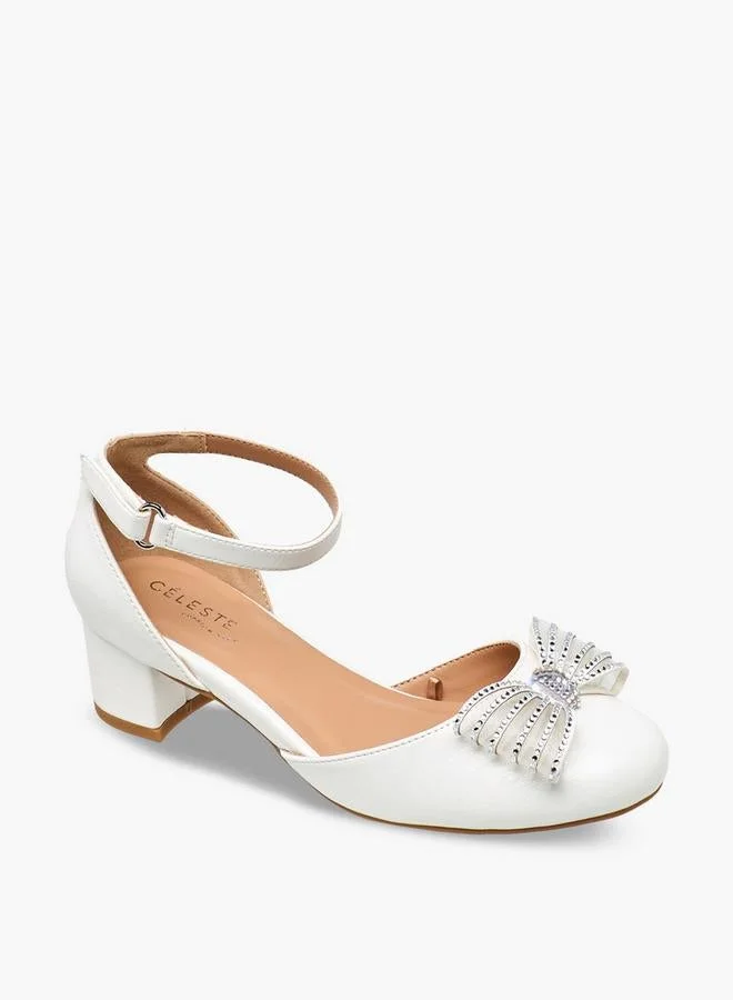 سيليست Girls Bow Embellished Block Heel Sandals
