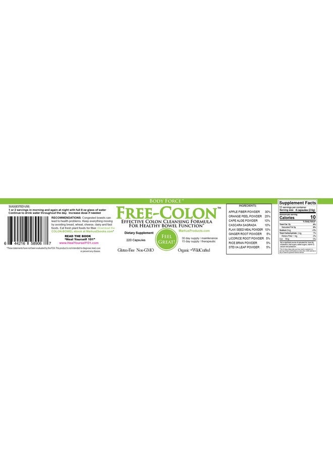 Body Force Colon Formula by Markus- Capsules - Comprehensive Formula - Fiber Rich for Toxin Removal - Aloe, Ginger, Citrus Flavonoids & Cascara Sagrada - Gentle & Effective Detoxification - Image 4