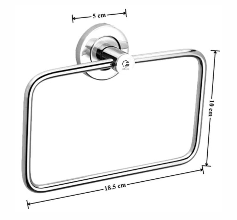 ERATO™ Square Shape Hand Towel Ring Holder for Bathroom/Kithcen/Wash Basin Towel Holder Ring Bathroom Accessroies (Stainless Steel, Pack 4) - Image 4