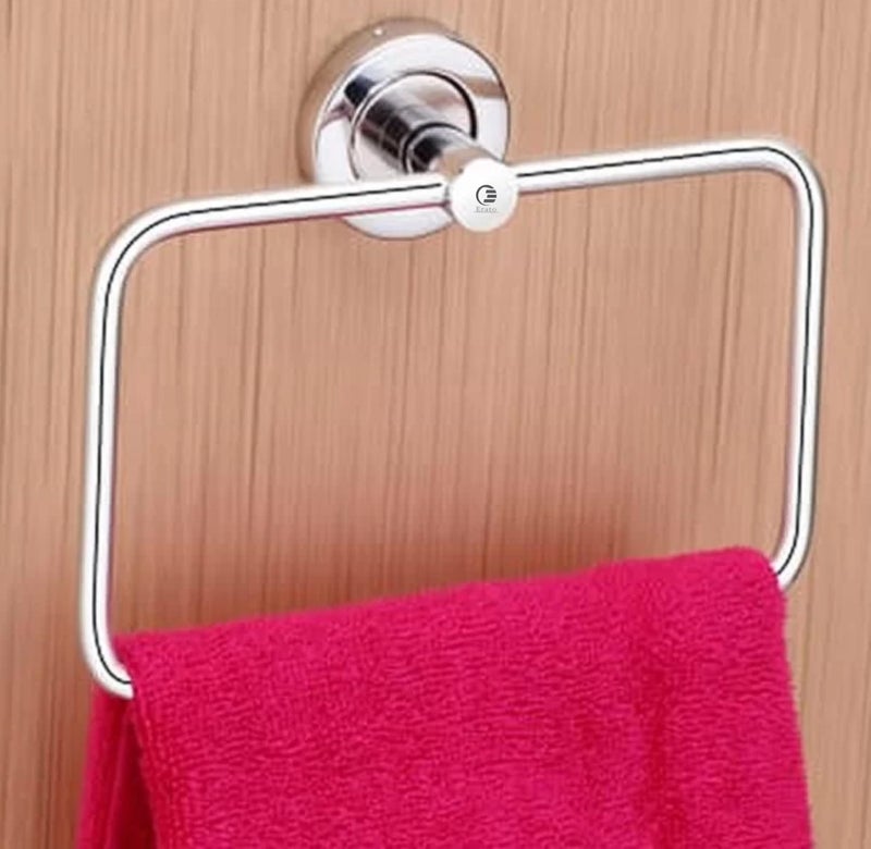 ERATO™ Square Shape Hand Towel Ring Holder for Bathroom/Kithcen/Wash Basin Towel Holder Ring Bathroom Accessroies (Stainless Steel, Pack 4) - Image 2