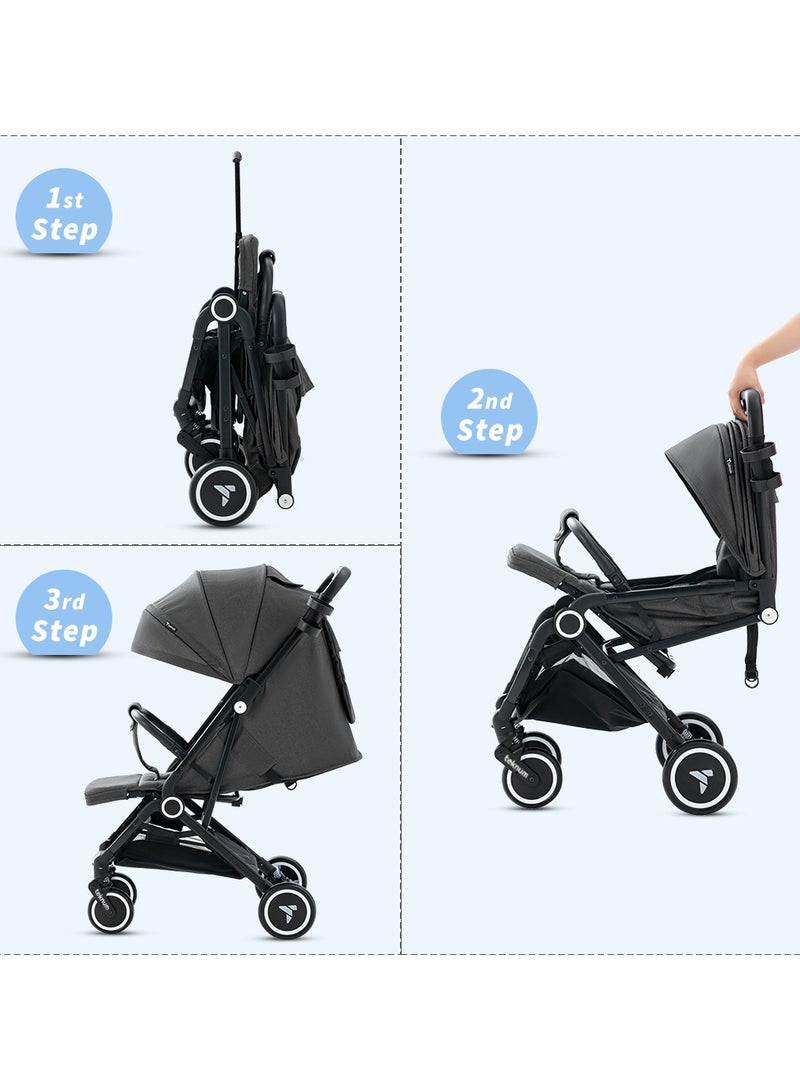 TEKNUM Travel Cabin Stroller with Coffee Cup Holder - Slate Grey - Image 4