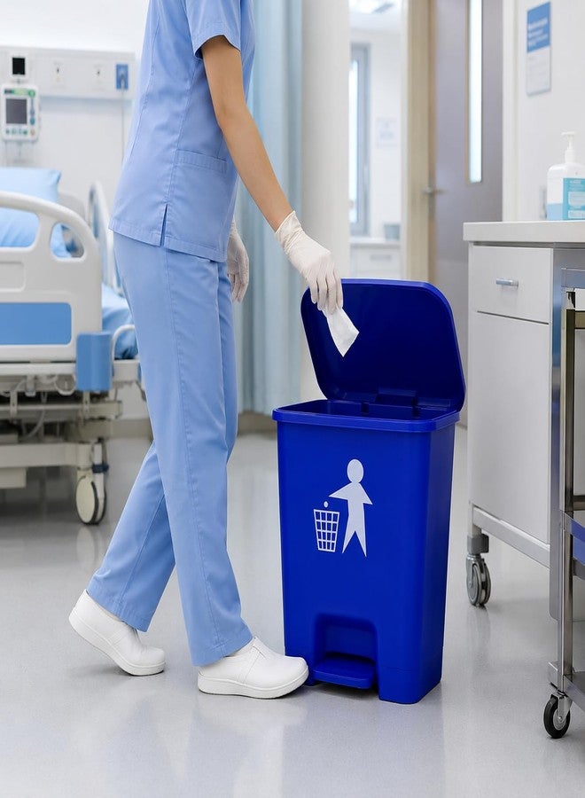Ssanvi Biomedical waste bins Plastic Pedal Dustbin for hospitals Set Of 5 Red Blue Yellow Black Green 16 Ltr - Image 2