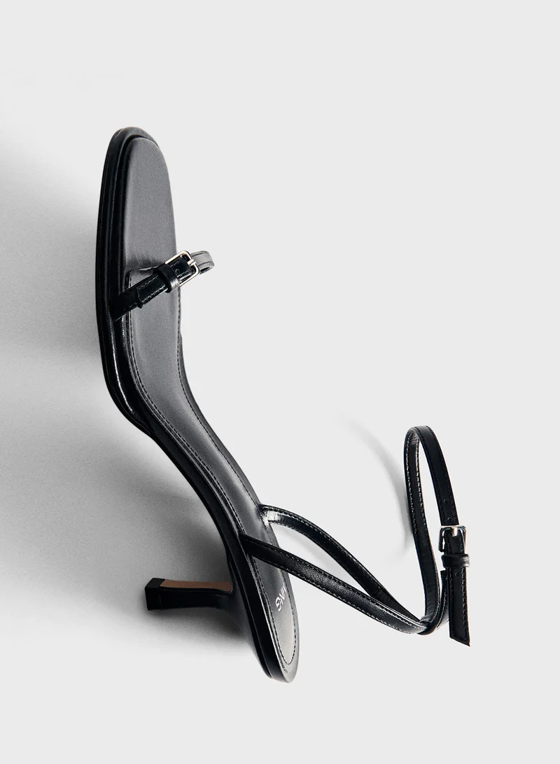 MANGO Flow Mid Heel Ankle Strap Sandals