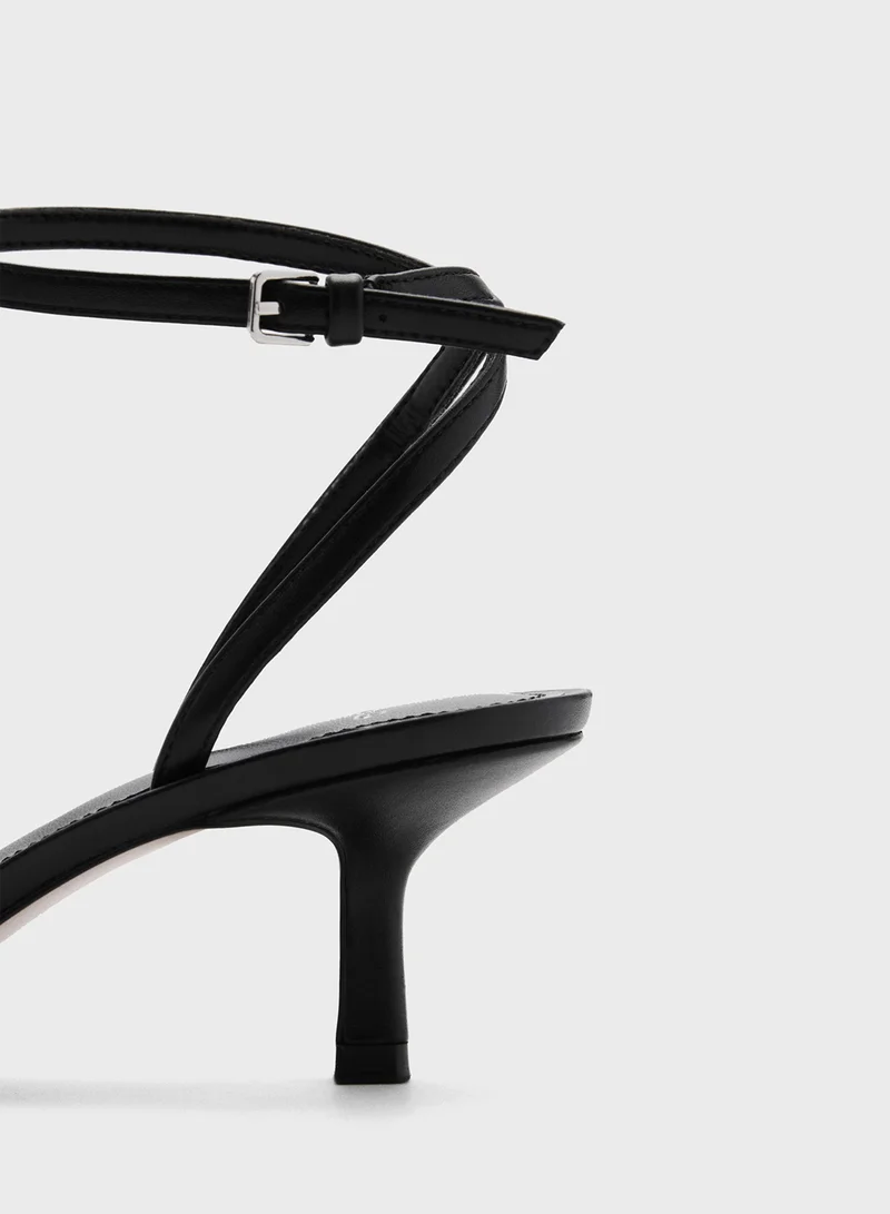 MANGO Flow Mid Heel Ankle Strap Sandals