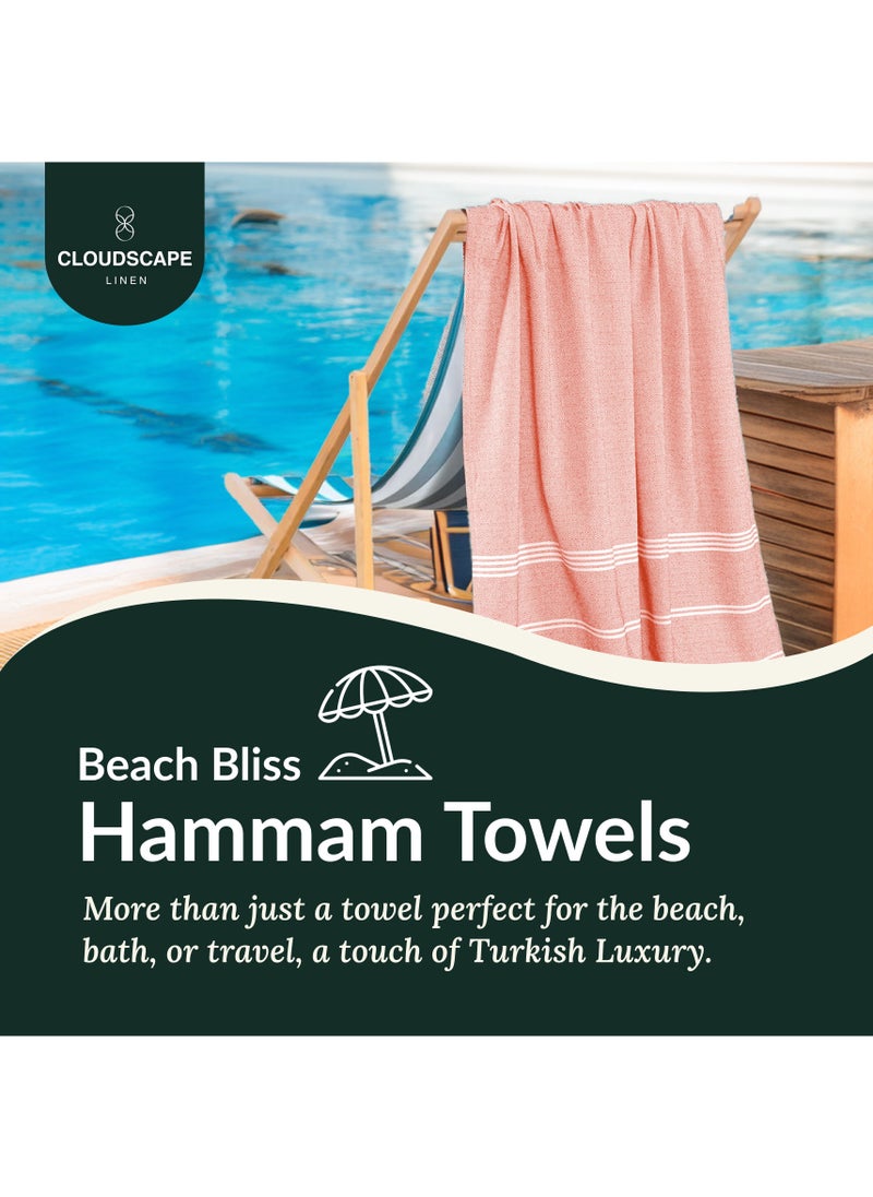 Cloud Scape Linen Turkish Beach Towel Set of 2, 39x71 inches Oversized Lightweight 100% Cotton Hammam Towel,BIRD OF PARADISE  - Image 2