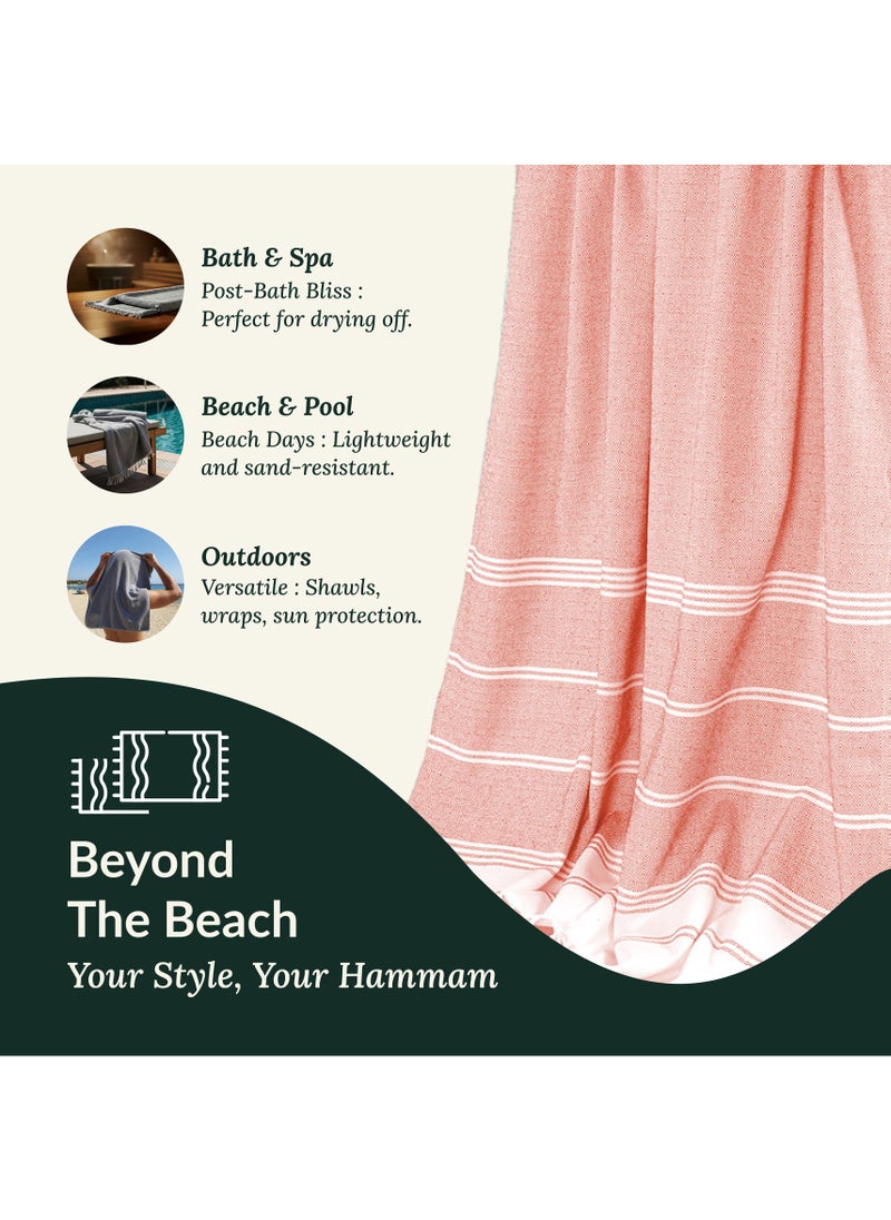 Cloud Scape Linen Turkish Beach Towel Set of 2, 39x71 inches Oversized Lightweight 100% Cotton Hammam Towel,BIRD OF PARADISE  - Image 5