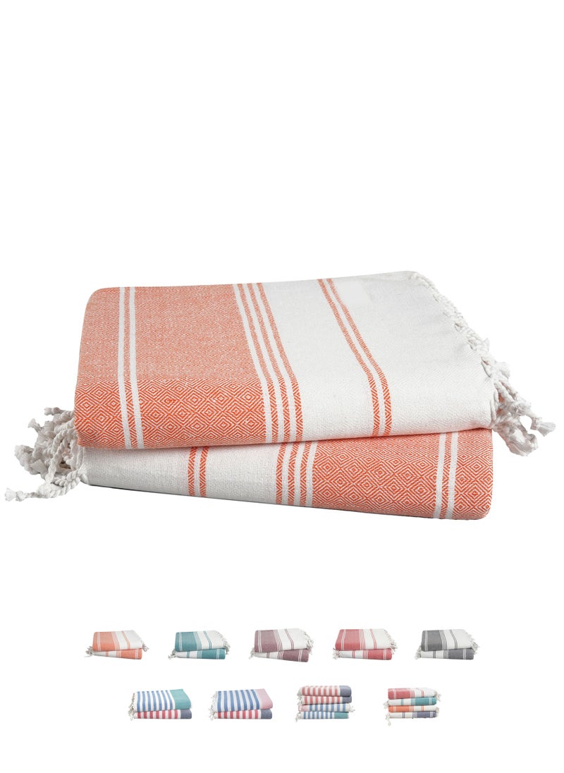 Cloud Scape Linen Turkish Beach Towel Set of 2, 39x71 inches Oversized Lightweight 100% Cotton Hammam Towel,BIRD OF PARADISE  - Image 1