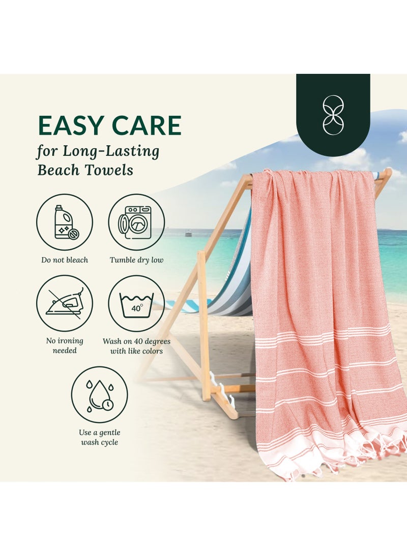 Turkish Beach Towel Set of 2, 39x71 inches Oversized Lightweight 100% Cotton Hammam Towel,BIRD OF PARADISE