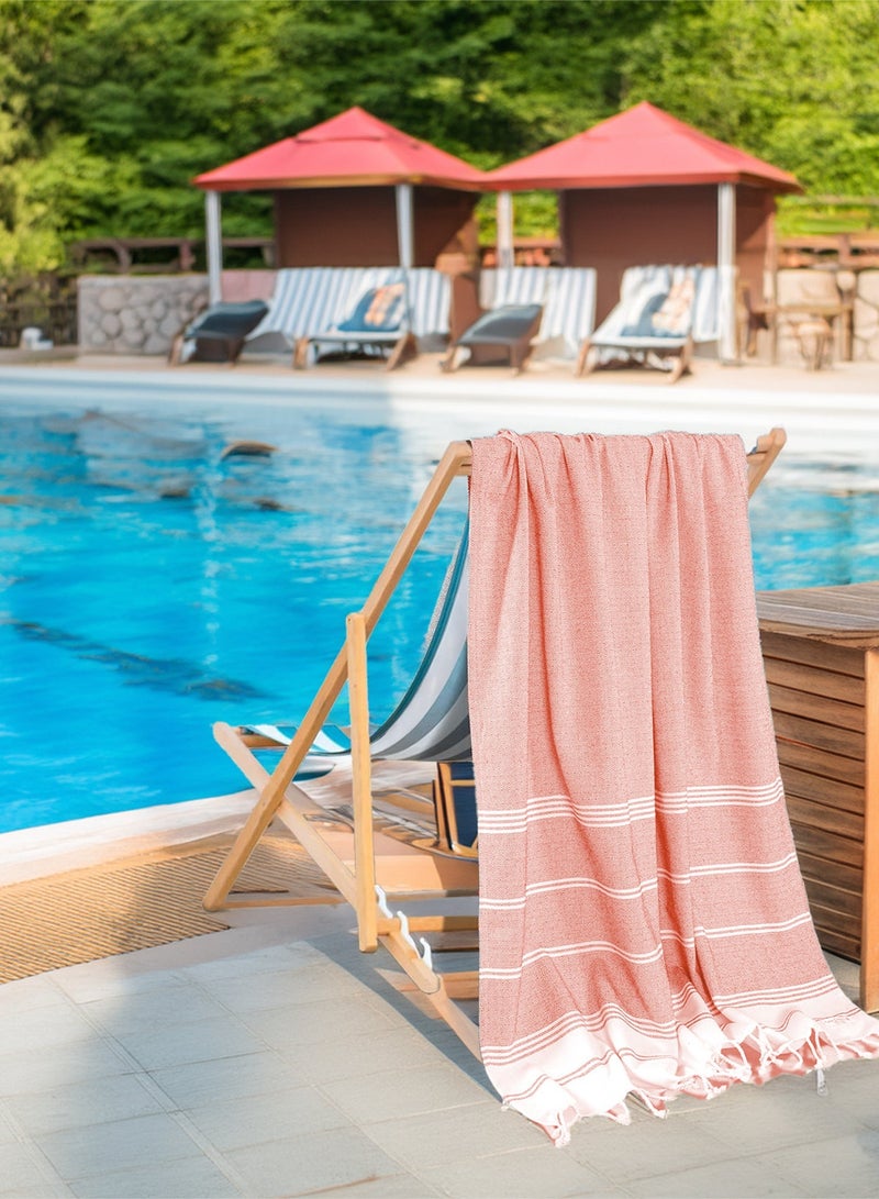 Cloud Scape Linen Turkish Beach Towel Set of 2, 39x71 inches Oversized Lightweight 100% Cotton Hammam Towel,BIRD OF PARADISE - Image 1