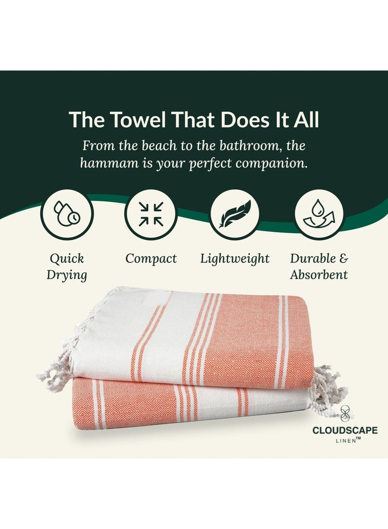 Cloud Scape Linen Turkish Beach Towel Set of 2, 39x71 inches Oversized Lightweight 100% Cotton Hammam Towel,BIRD OF PARADISE - Image 3