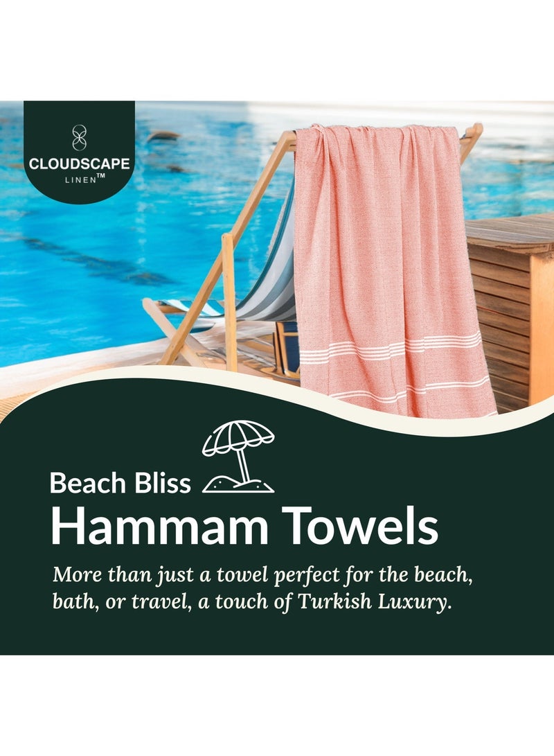 Cloud Scape Linen Turkish Beach Towel Set of 2, 39x71 inches Oversized Lightweight 100% Cotton Hammam Towel,BIRD OF PARADISE - Image 2