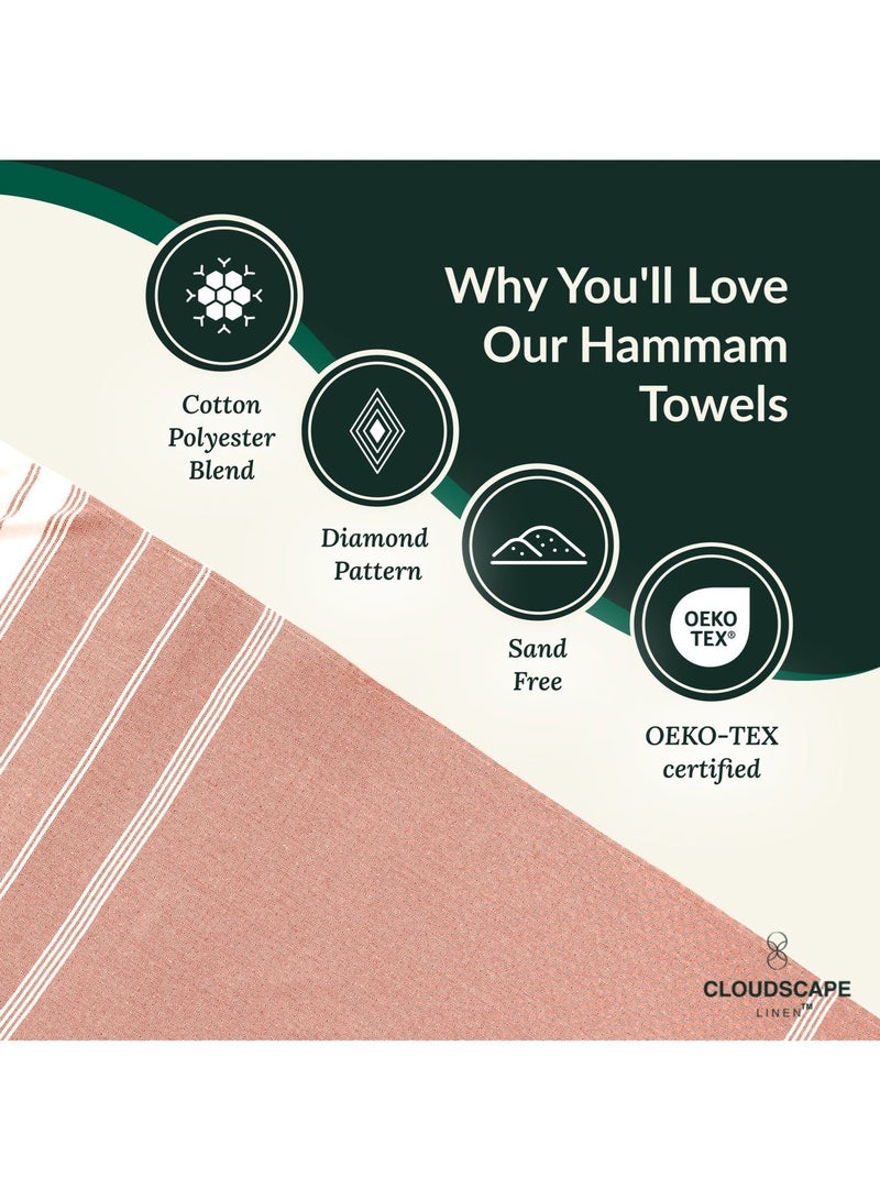 Cloud Scape Linen Turkish Beach Towel Set of 2, 39x71 inches Oversized Lightweight 100% Cotton Hammam Towel,BIRD OF PARADISE - Image 5