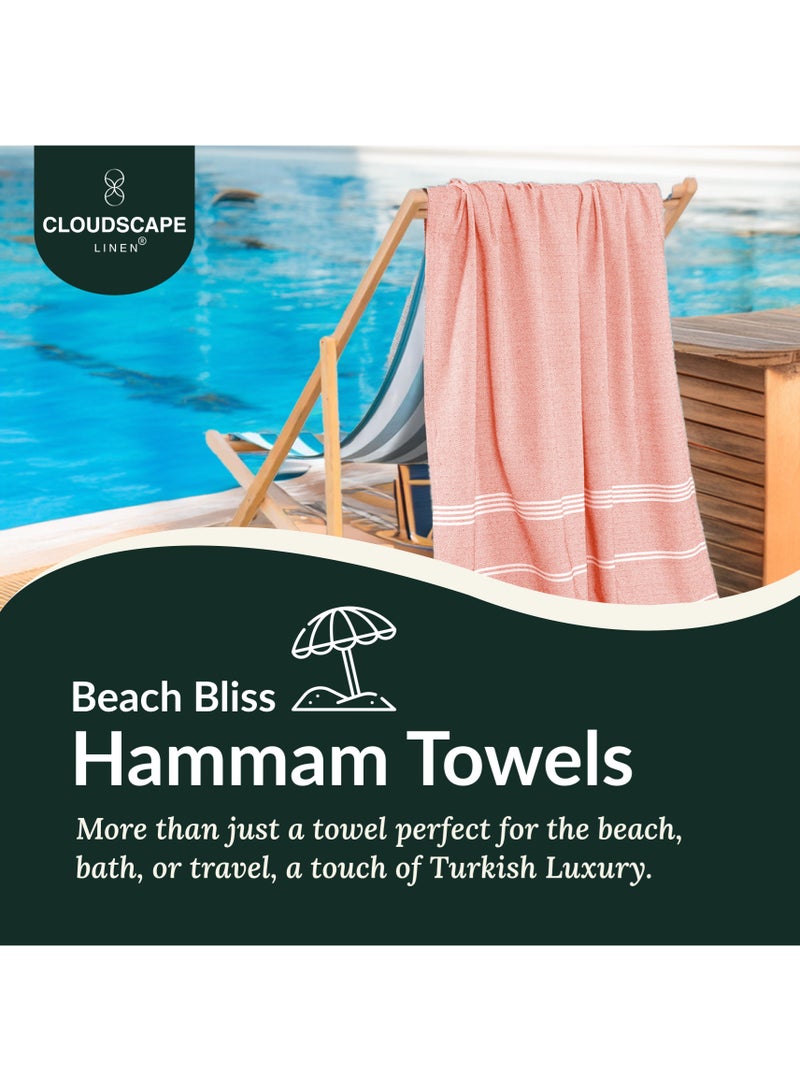 Cloud Scape Linen مجموعة من منشفتين شاطئ تركية، 39x71 بوصة، خفيفة الوزن 100% قطن، منشفة حمام، طائر الجنة - Image 3