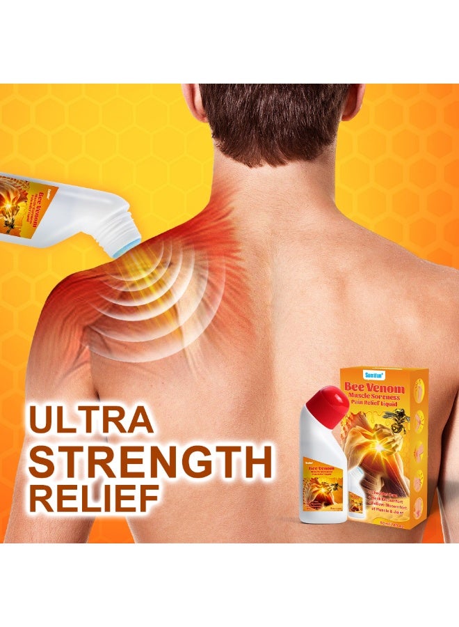 Sumifun Bee Venom Muscle Soreness Pain Relief Liquid Roll-On, Fast Acting Joint and Back Pain Relief, Shoulder Neck Therapy Oil, Anti Inflammatory Massage Solution for Athletes and Daily Use - Image 4