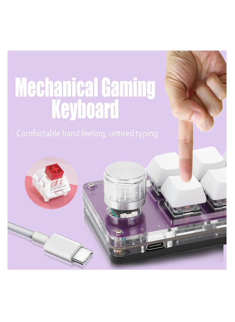 SYOSI - KASTWAVE Mini Keypad One Handed Mechanical Gaming Keyboard, Multifunctional Shortcut Programmable Macro Keyboard, with Knob, Plug and Play, for Windows, for Vista, for Linux, for Macos (6-Key) - Image 1