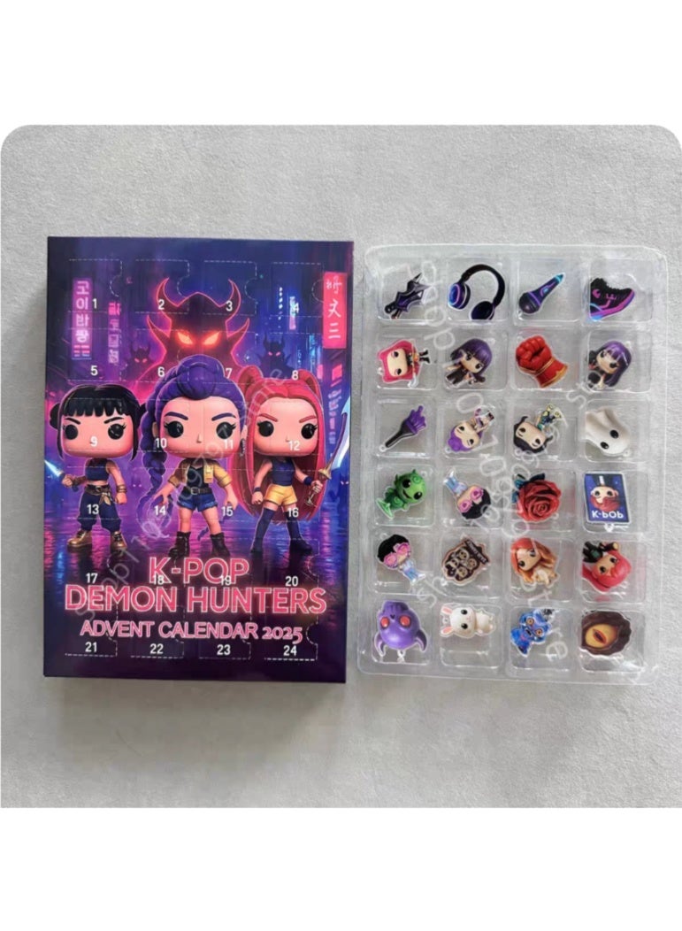 KPop Demon Hunter Adventure Calendar Hanging Piece - 2D Acrylic - 2025 Edition - Cute and Small Character Models Decorative Item - Gift for Family and Friends - Image 2