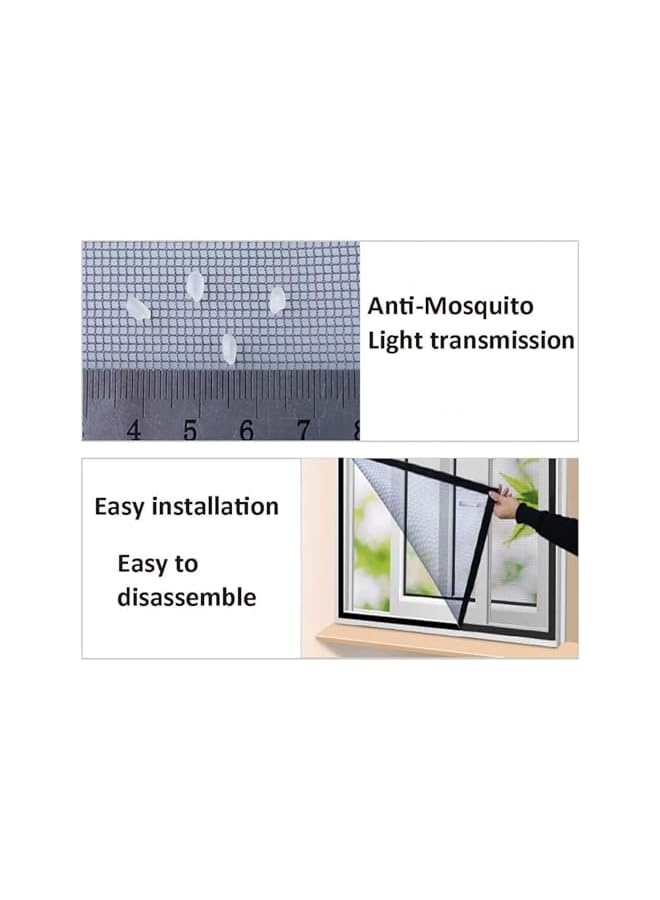 The Bros شبكة ناموسية للنوافذ، 1x1م سهلة التركيب، شاشة نافذة ذاتية اللصق مع فيلكرو لاصق، شبكة ستارة مضادة للناموس والحشرات والذباب، - Image 2