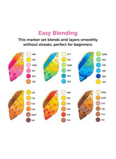 Ohuhu Ohuhu Markers: 48-Color Double Tipped Brush & Chisel Alcohol Markers for Adults Coloring Illustration, Alcohol-based Art Marker Set with Unique Designed Grip, Great Value Pack for Beginners  - Image 4