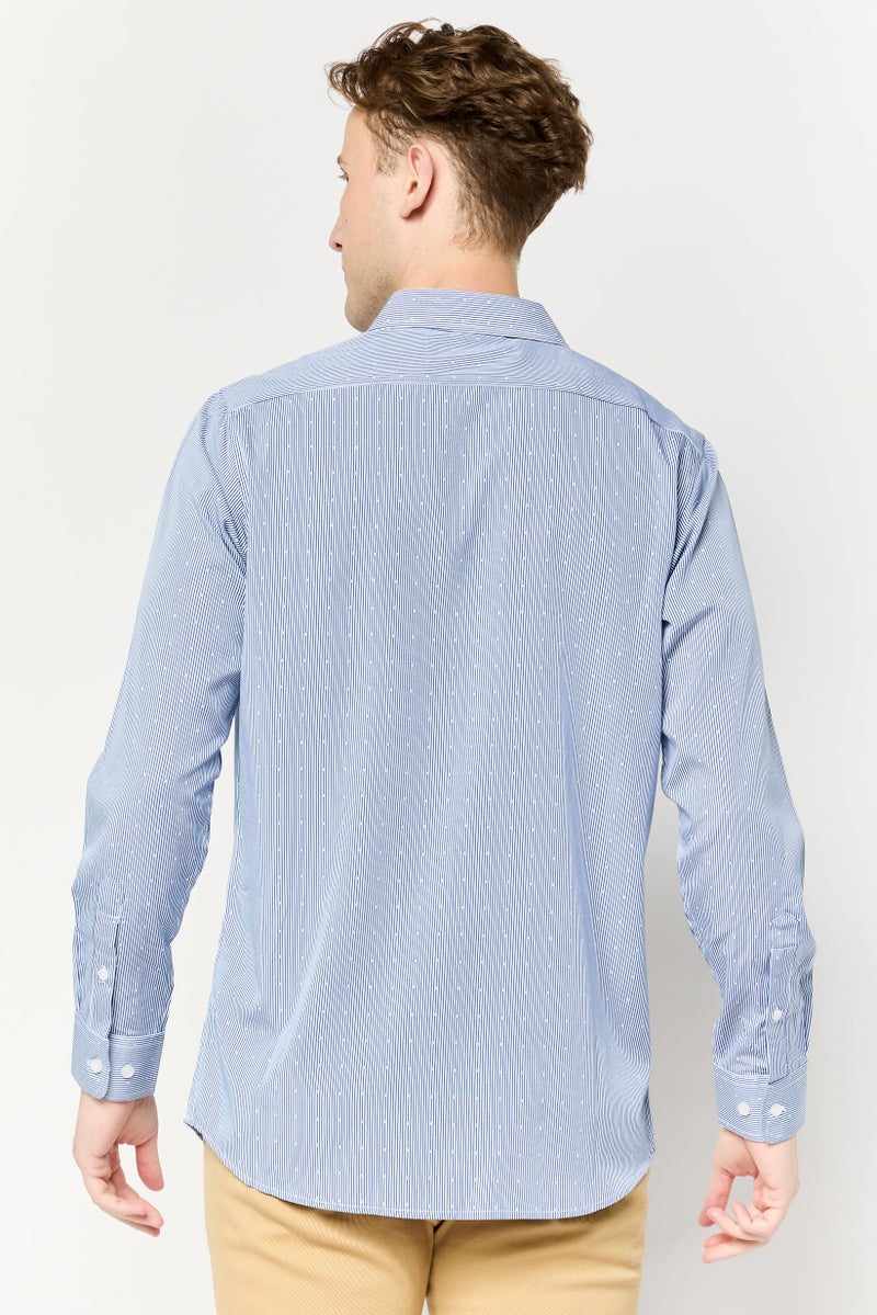 Scotch & Soda Men Modern Fit Stripe Long Sleeves Dress Shirt, Multicolor - Image 4