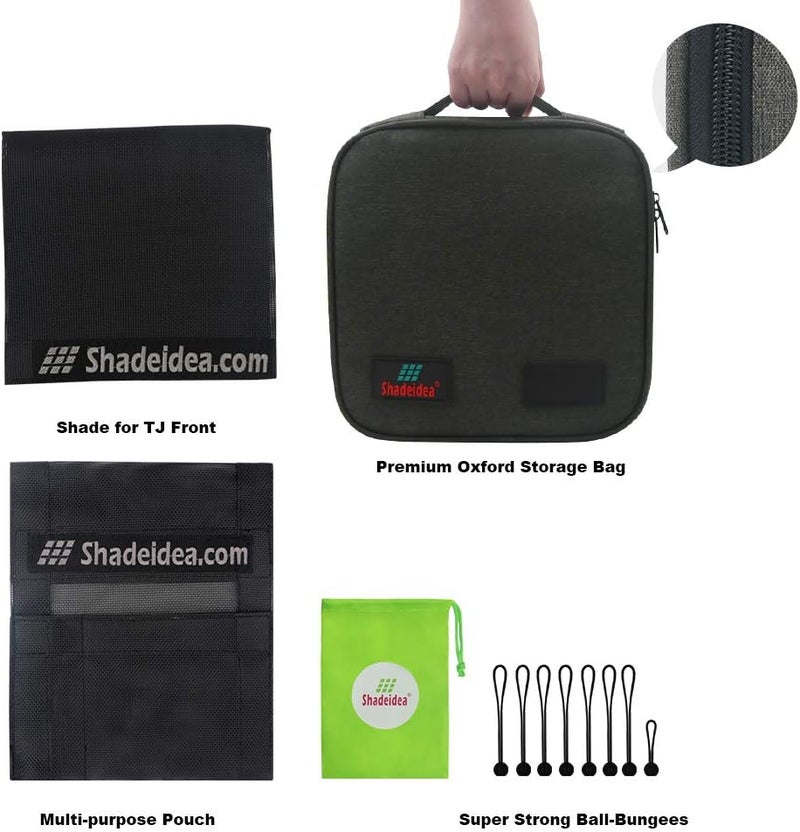 Shadeidea Sun Shade for Jeep Wrangler TJ 1997-2006 - Black Mesh Screen Cover with UV Blocker - Image 5