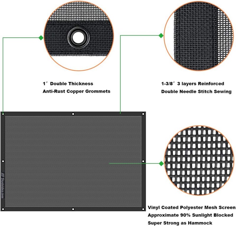 Shadeidea Sun Shade for Jeep Wrangler TJ 1997-2006 - Black Mesh Screen Cover with UV Blocker - Image 4