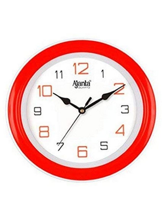 Ajanta Plastic Abstract Round Analog Wall Clock (2147, 20.5 Cm X 20.5 Cm X 3.5 Cm, Red)
