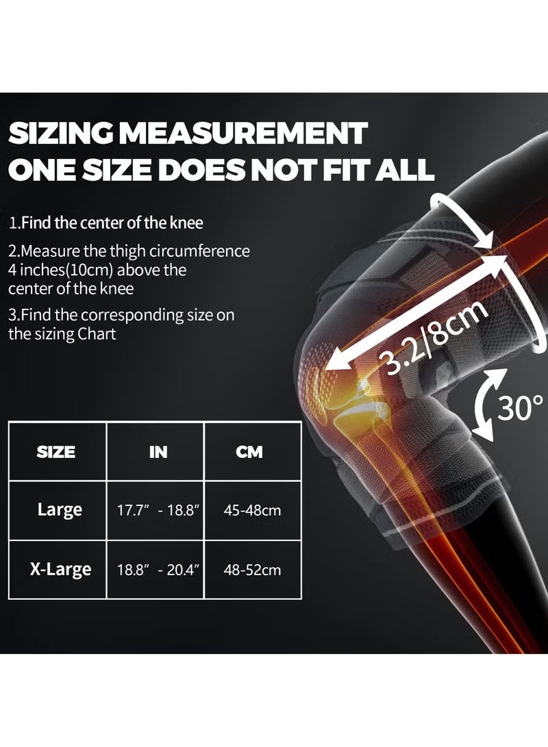 XUN Knee Brace with Side Stabilizers & Patella Gel Pads, Adjustable Compression Knee Support Braces for Men Women for Knee Pain, Meniscus Tear,ACL,MCL,Arthritis, Joint Pain Relief,Injury Recovery - Image 5
