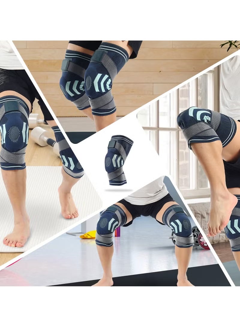 XUN Knee Brace with Side Stabilizers & Patella Gel Pads, Adjustable Compression Knee Support Braces for Men Women for Knee Pain, Meniscus Tear,ACL,MCL,Arthritis, Joint Pain Relief,Injury Recovery - Image 2