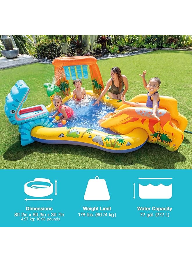 INTEX Dinosaur Play Center Inflatable Swimming Pool 249 Cm X 191 Cm X 109 Cm Size - Image 2