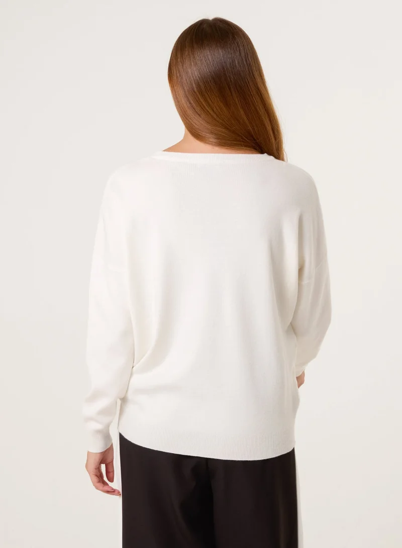 Blue Vanilla Plain Crew Neck Jumper