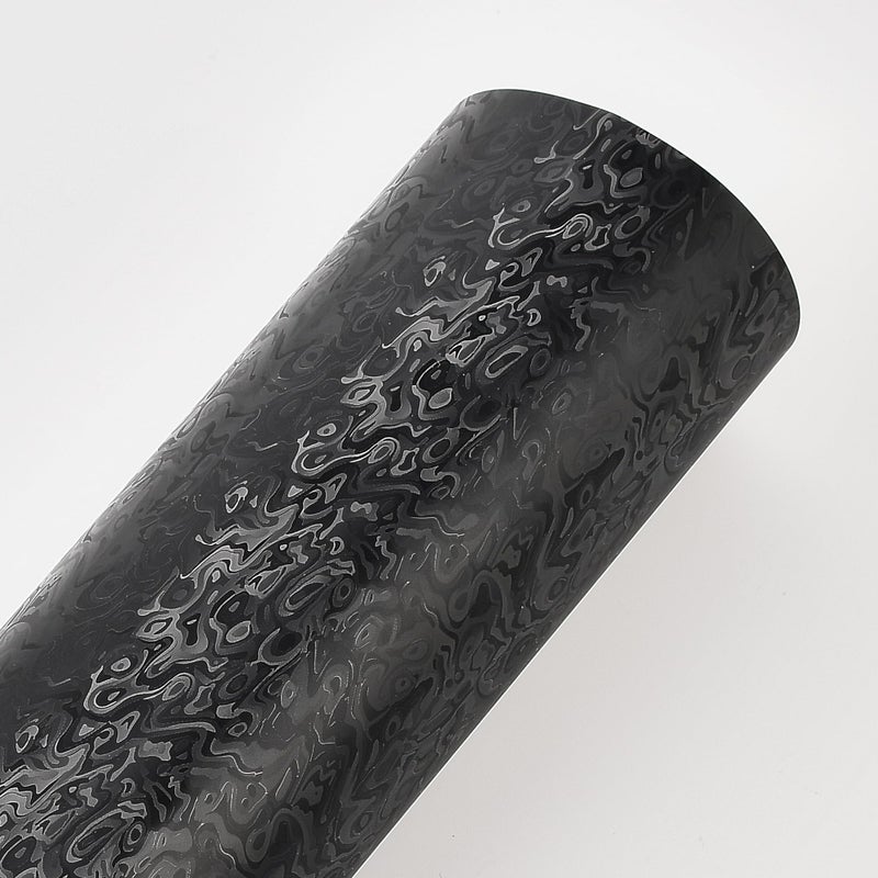 AuMoHall Black Cloud Pattern Forged Carbon Car Vinyl Wrap Matte Black Simulated Forged Carbon Fiber Satin Finish Car Body Film for Vehicle Interior Exterior Decoration 5984 x 1181